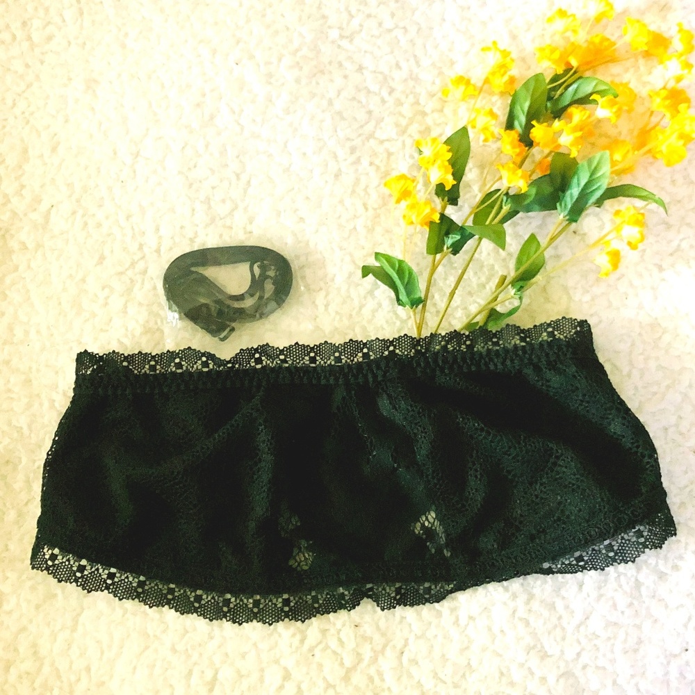 Victoria Secret Black Strapless Lace Bralette
